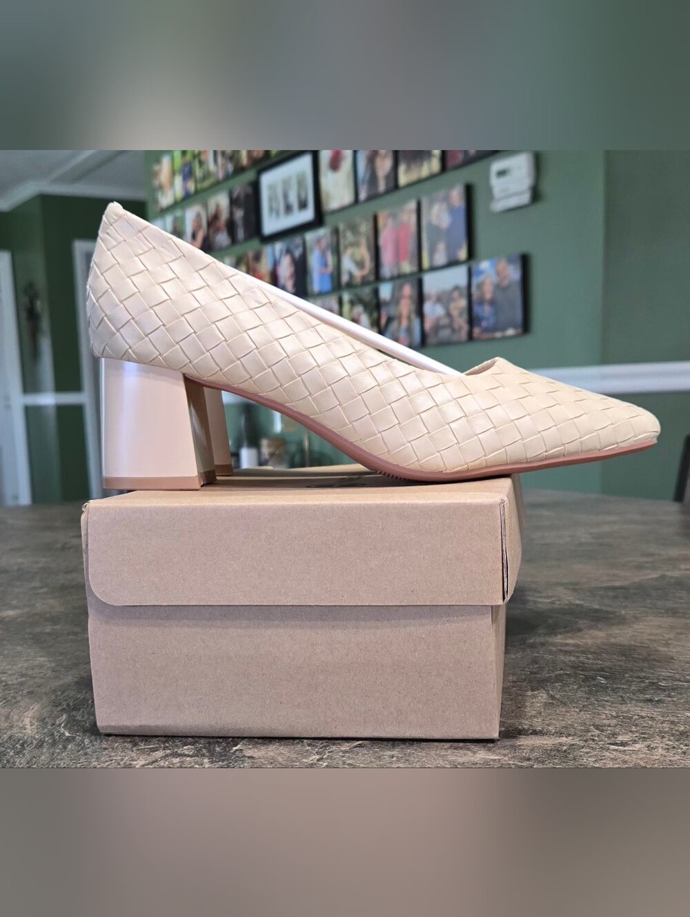 NEWBELLA Patent Square Toe Pumps #1468